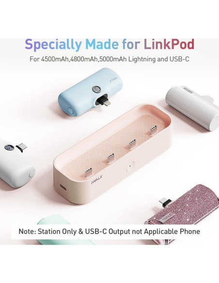 Estación de Carga iWALK LinkPod Rosa para Cargadores Portátiles