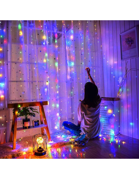 Luces de Cortina LED Minetom 300L-M Multicolor USB 8 Modos