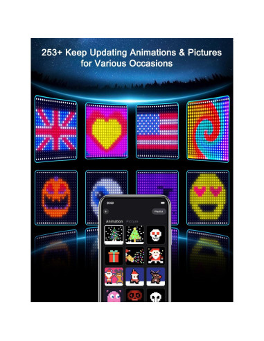 Luces de Cortina Inteligentes Crebricy 2x2m 400 LEDs Multicolor