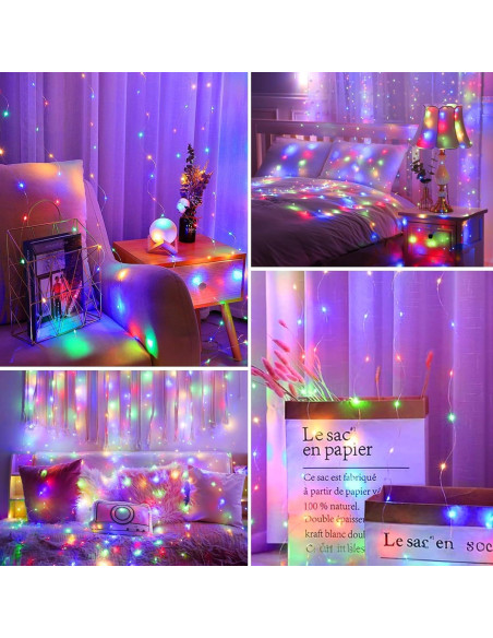 Luces de Cortina LED Minetom 300L-M Multicolor USB 8 Modos