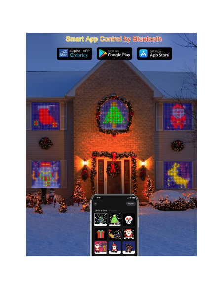 Luces de Cortina Inteligentes Crebricy 2x2m 400 LEDs Multicolor