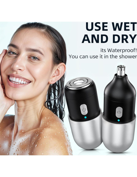 Afeitadora Eléctrica 2 en 1 Nevlive para Vello Facial y Nasal