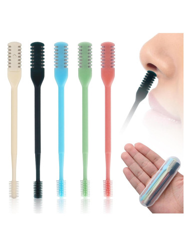 5 Cortadores de Vello Nasal 2-en-1 BOXOB con Estuche