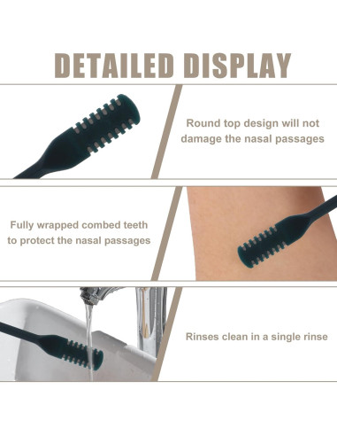 5 Cortadores de Vello Nasal 2-en-1 BOXOB con Estuche