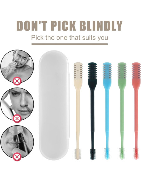 5 Cortadores de Vello Nasal 2-en-1 BOXOB con Estuche