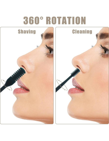 5 Cortadores de Vello Nasal 2-en-1 BOXOB con Estuche