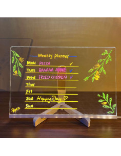 Tablero de Borrado en Seco LED Acrílico 30x20 cm Genérico 2