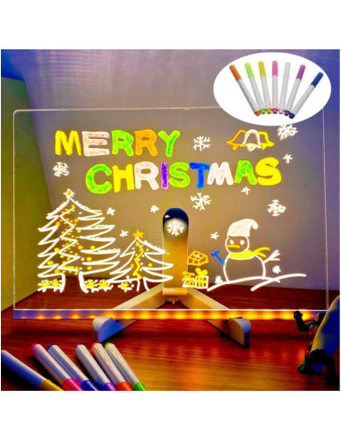 Tablero de Borrado en Seco LED Acrílico 30x20 cm Genérico