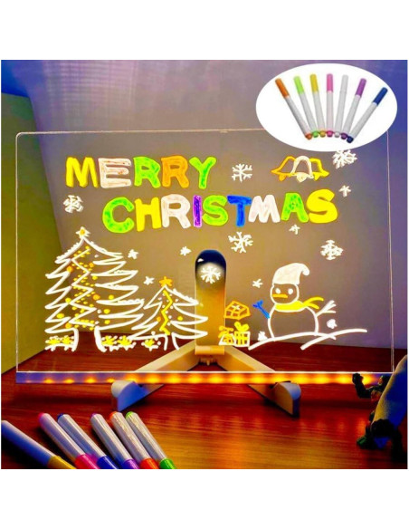 Tablero de Borrado en Seco LED Acrílico 30x20 cm Genérico