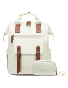 Mochila LOVEVOOK para Laptop 15.6" Beige Marrón - Trabajo Mujeres