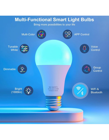 Bombillas LED Inteligentes FRIDEKO HOME RGBTW E26 800LM 2P