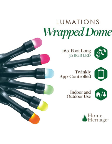 Cadenas de Luces LED RGB Home Heritage 16.3 pies para Interior/Exterior