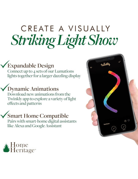 Cadenas de Luces LED RGB Home Heritage 16.3 pies para Interior/Exterior
