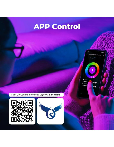 Bombillas Inteligentes Osprey A19 E26 9W RGBWW - Paquete de 4