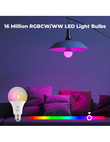 Bombillas Inteligentes Osprey A19 E26 9W RGBWW - Paquete de 4