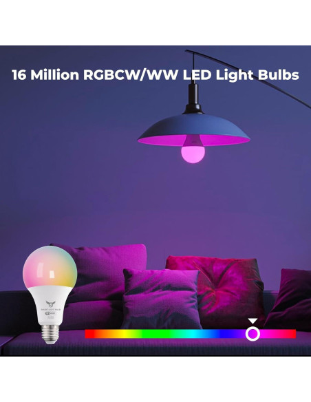 Bombillas Inteligentes Osprey A19 E26 9W RGBWW - Paquete de 4