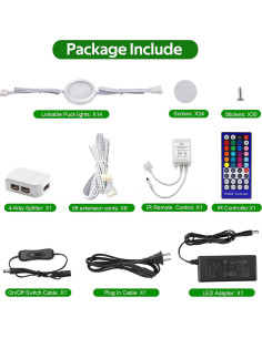 Kit de Iluminación LED RGB+Blanco Diurno AXMVEZ 14 Luces 2