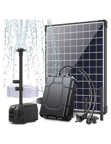 Bomba de Agua Solar POPOSOAP 25W con Batería 2600mAh