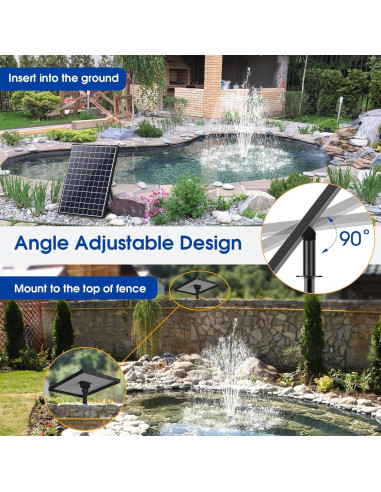 Bomba de Agua Solar POPOSOAP 25W con Batería 2600mAh