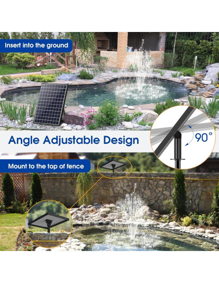 Bomba de Agua Solar POPOSOAP 25W con Batería 2600mAh