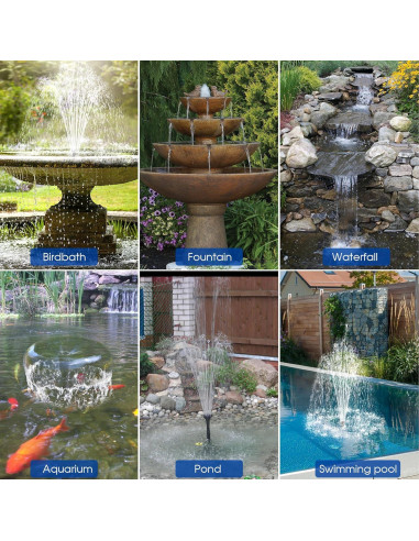 Bomba de Fuente Solar Biling 12W con Filtración y Accesorios