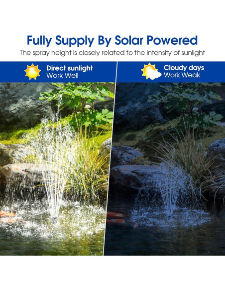 Bomba de Fuente Solar Biling 12W con Filtración y Accesorios