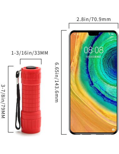 Juego de Linternas Mini Whaply 6 Piezas 9 LED con Pilas