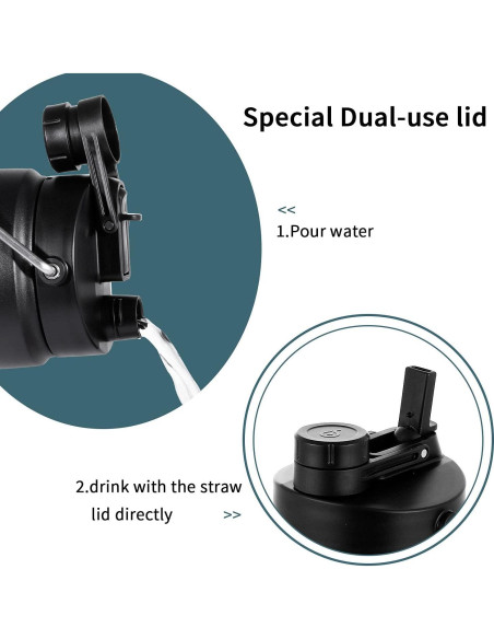 Botella de Agua Aislada 1.81L BOTELLA BOTELLA con Pajilla Botella de Agua Aislada 1.81L BOTELLA BOTELLA con Pajilla