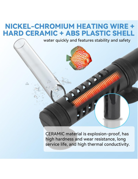 Calentador de Acuario Cerámico Hygger 50W para 11-38L