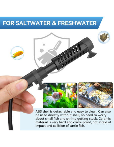 Calentador de Acuario Cerámico Hygger 50W para 11-38L