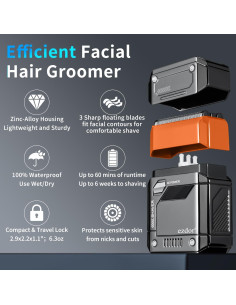 Afeitadora eléctrica compacta Ezdor M68, 3 cuchillas, USB-C 2