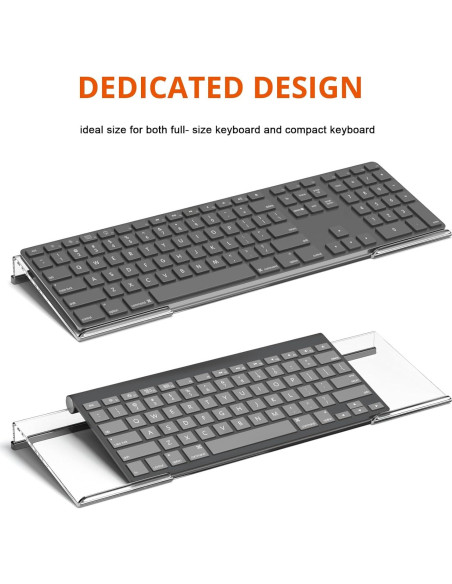 Soporte Elevador Ergonómico para Teclado Richboom Acrílico Transparente