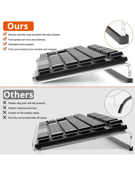 Soporte Elevador Ergonómico para Teclado Richboom Acrílico Transparente