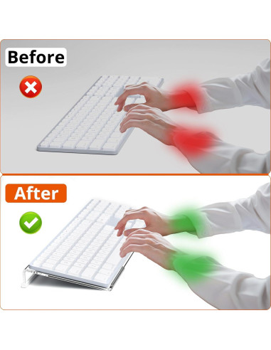 Soporte Elevador Ergonómico para Teclado Richboom Acrílico Transparente