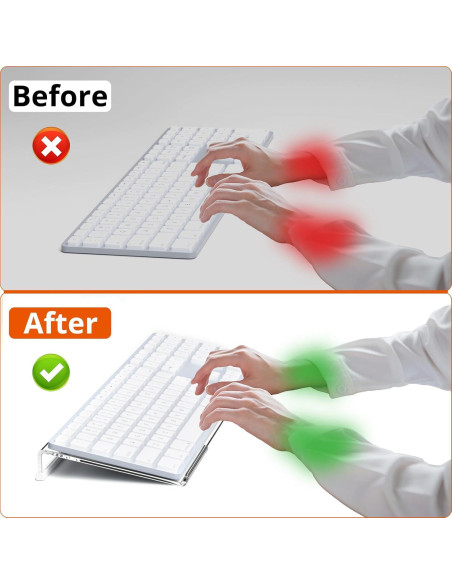 Soporte Elevador Ergonómico para Teclado Richboom Acrílico Transparente