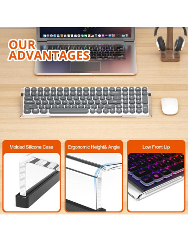 Soporte Elevador Ergonómico para Teclado Richboom Acrílico Transparente