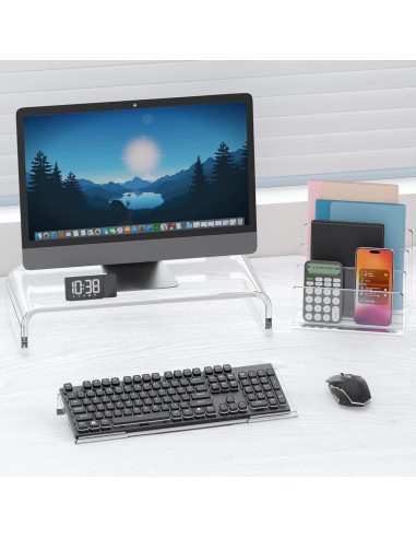 Soporte Elevador Ergonómico para Teclado Richboom Acrílico Transparente