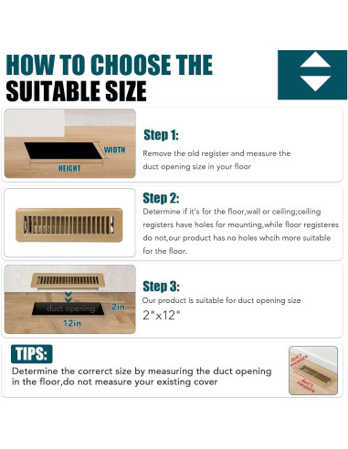 Rejilla de Piso VOISEN 2x12" Marrón Acero Ajustable 2PCS