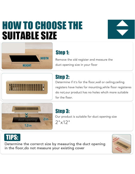 Rejilla de Piso VOISEN 2x12" Marrón Acero Ajustable 2PCS