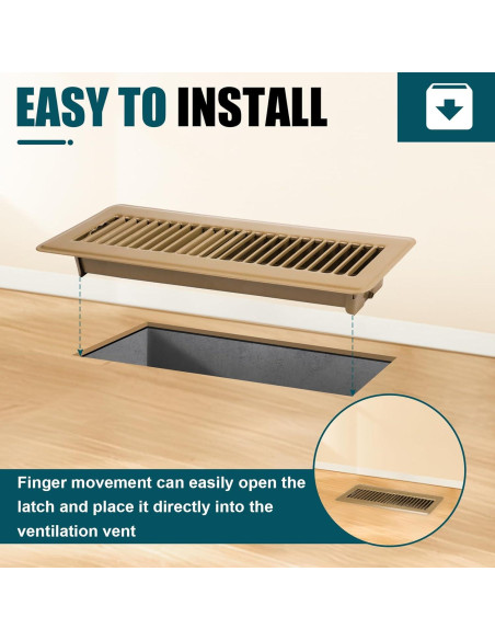 Rejilla de Piso VOISEN 2x12" Marrón Acero Ajustable 2PCS