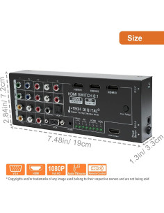 Convertidor HDMI Multifuncional J-Tech Digital JTD-0801 8 Entradas 2