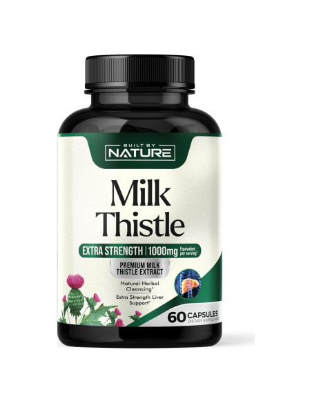 Cardo Mariano 1000mg - Suplemento Detox Hígado - 60 Cápsulas