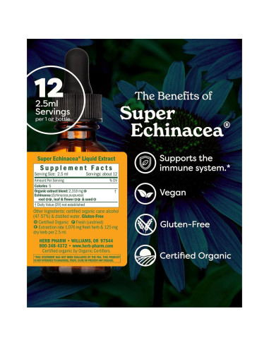 Extracto Líquido Echinacea Super Orgánica Herb Pharm 30 ml