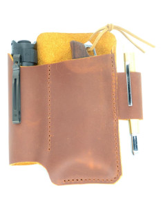 Organizador de Cinturón de Cuero YIYUS EDC Marrón 13.3x10.8cm 2