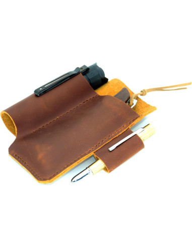 Organizador de Cinturón de Cuero YIYUS EDC Marrón 13.3x10.8cm