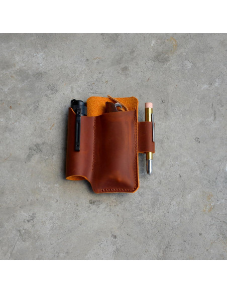 Organizador de Cinturón de Cuero YIYUS EDC Marrón 13.3x10.8cm