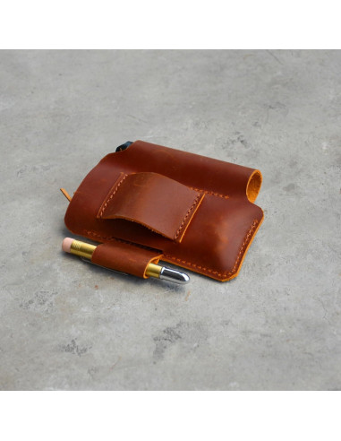 Organizador de Cinturón de Cuero YIYUS EDC Marrón 13.3x10.8cm