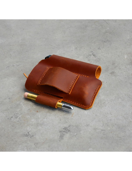 Organizador de Cinturón de Cuero YIYUS EDC Marrón 13.3x10.8cm