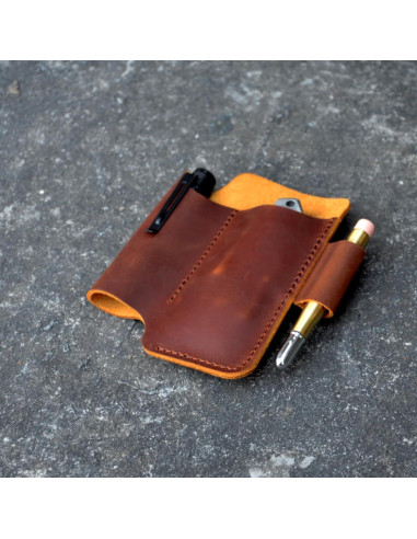 Organizador de Cinturón de Cuero YIYUS EDC Marrón 13.3x10.8cm