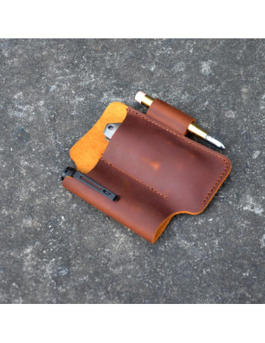 Organizador de Cinturón de Cuero YIYUS EDC Marrón 13.3x10.8cm